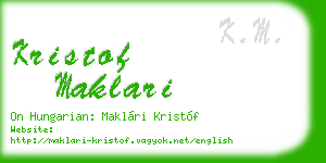 kristof maklari business card