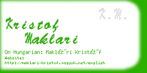 kristof maklari business card